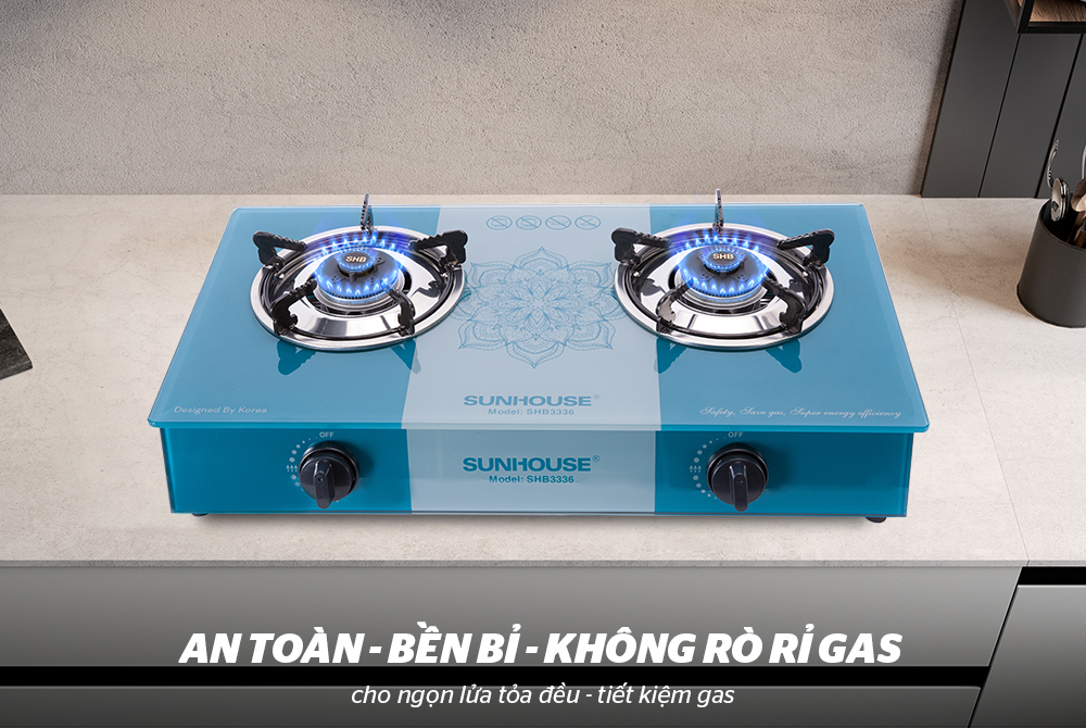 BẾP GAS DƯƠNG KÍNH SUNHOUSE SHB3336 6