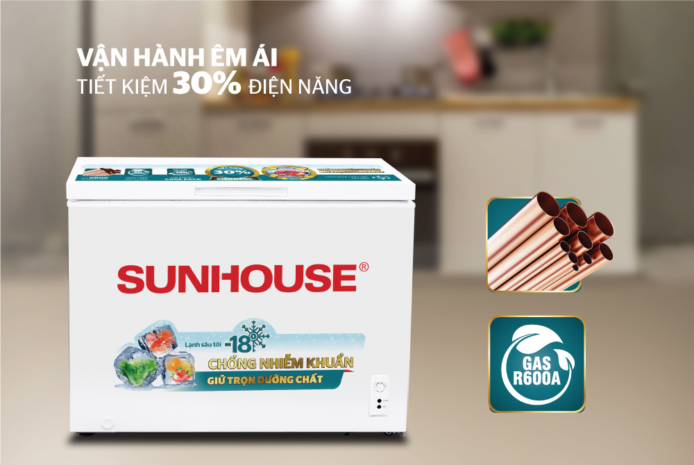 Tủ đông 1 ngăn 1 cánh SUNHOUSE SHR-F1283W1 2