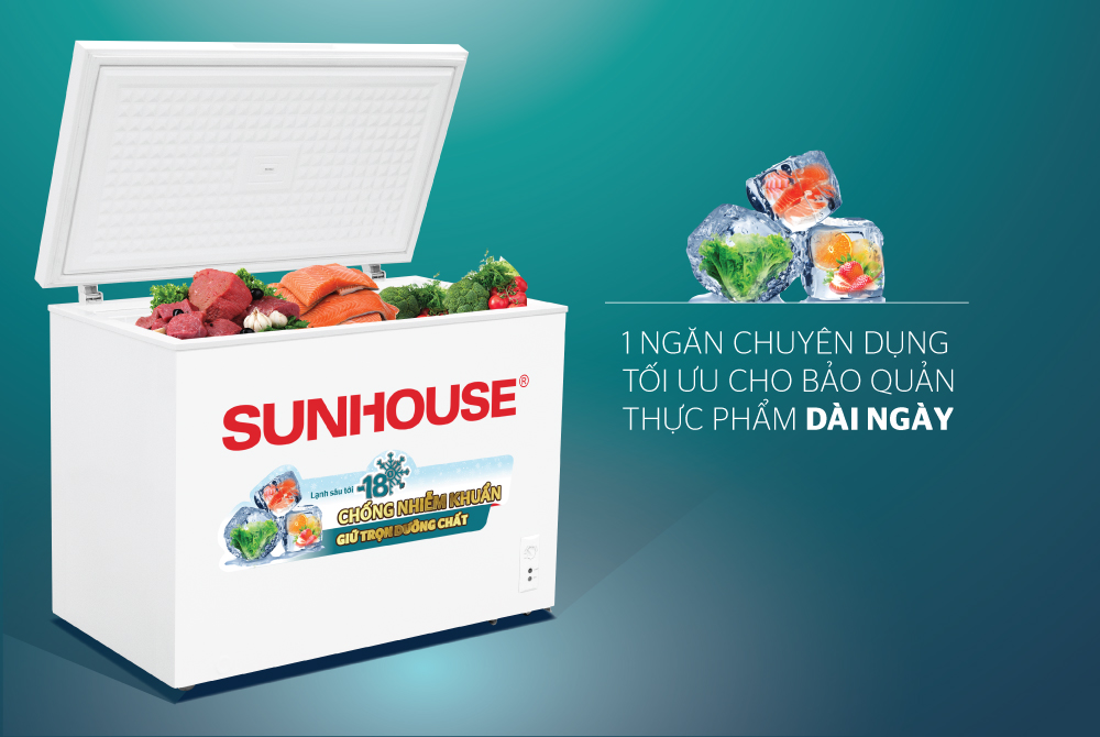 Tủ đông 1 ngăn 1 cánh SUNHOUSE SHR-F1283W1  4