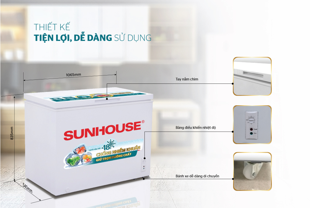 Tủ đông 1 ngăn 1 cánh SUNHOUSE SHR-F1283W1  5