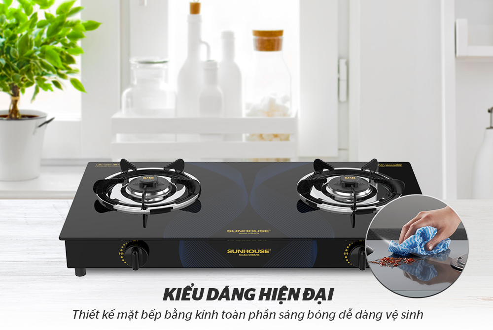 BẾP GAS DƯƠNG KÍNH SUNHOUSE SHB3215 3